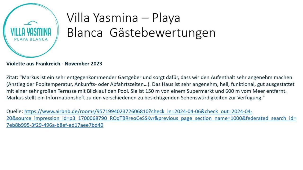 Villa Yasmina Playa Blanca Экстерьер фото